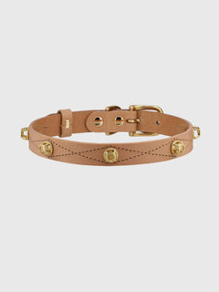 Leather Dog Collar - NBR Natural Brown