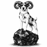 Aries Charm with Garnet