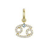 Cancer Charm with Aquamarine