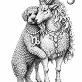Capricorn Charm with Tourmaline