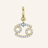 Cancer Charm with Aquamarine
