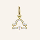 Libra Charm with Rose Quartz