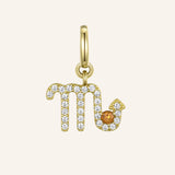 Scorpio Charm with Smokey Quartz